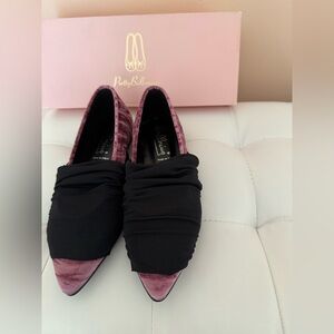 Pretty Ballerina Black and Pink Women's Shoes. NWOT, size 6. Made in Italy